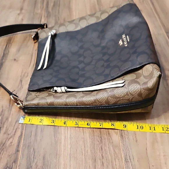 Coach Signature Marlon Women's Dark Brown and Tan Hobo Bag - Picture 7 of 17